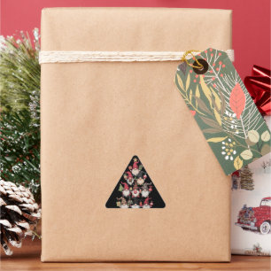 Adesivo Triangular Árvore de Natal dos Gnomos Natal Divertido Férias