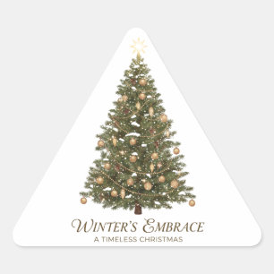 Adesivo Triangular Árvore de Natal Tradicional Abraço do Inverno