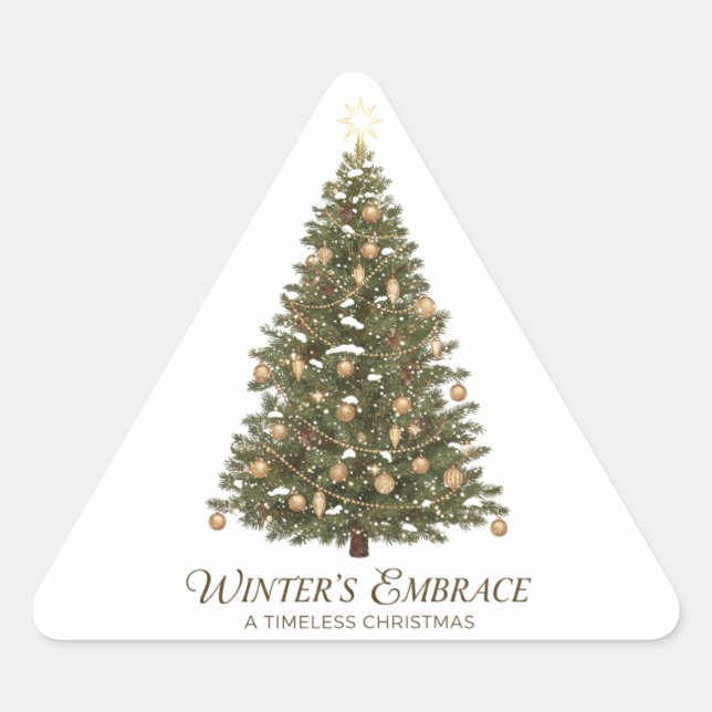 Adesivo Triangular Árvore de Natal Tradicional Abraço do Inverno (Frente)
