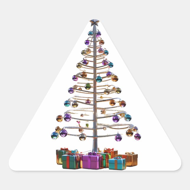 Adesivo Triangular Árvore Feliz de Natal (Frente)