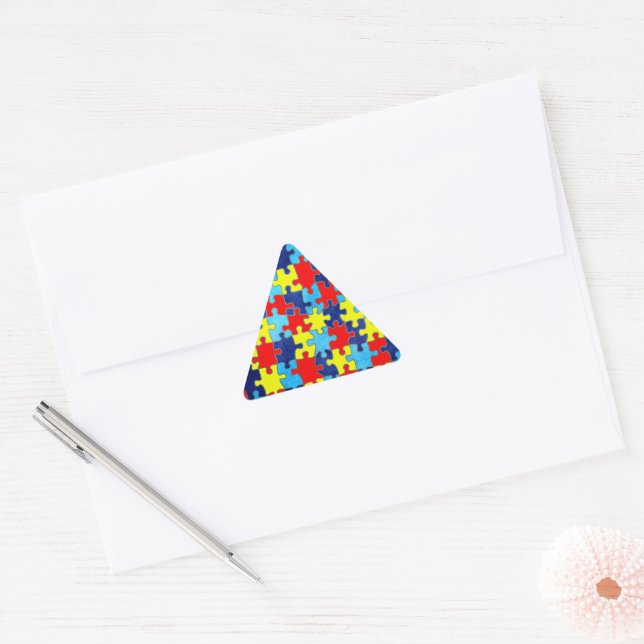 Adesivo Triangular Autismo Awareness Quebra-cabeça por Shirley Taylor (Envelope)
