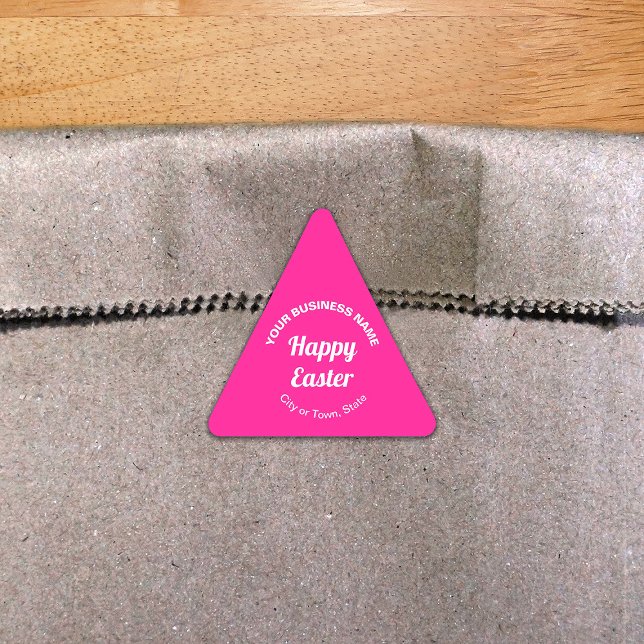 Adesivo Triangular Autocolante de triângulo comercial com Páscoa rosa (Criador carregado)