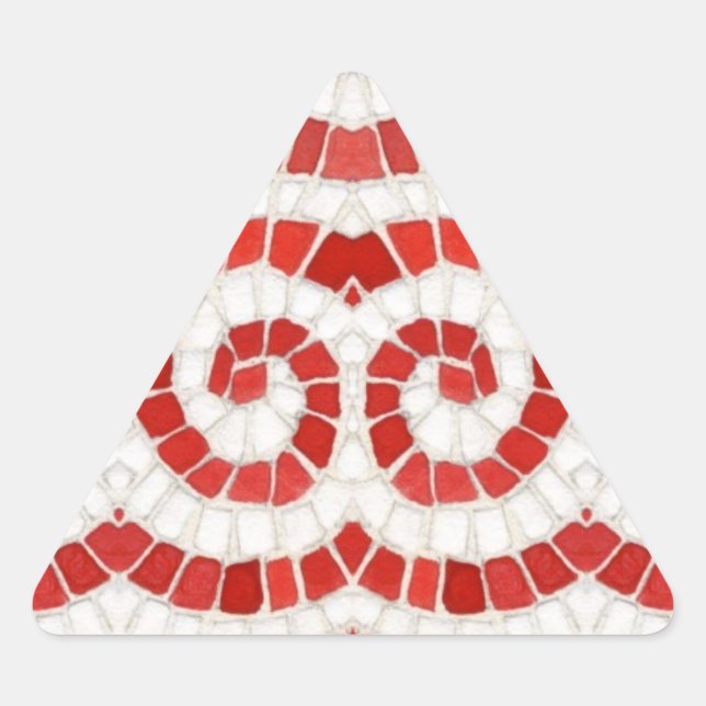 Adesivo Triangular Autocolantes de triângulo MOSAIC VERMELHO (Frente)