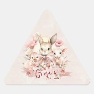Adesivo Triangular Autocolantes personalizados, Pintinhos e carneiros