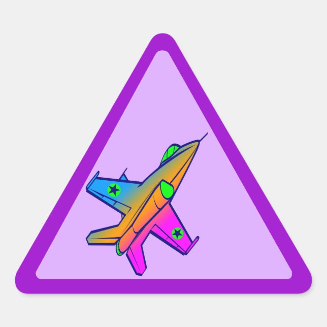 Adesivo Triangular Avião de Caça a Jato Retro Corey Tiger 80s (Frente)