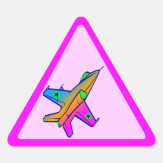 Adesivo Triangular Avião de Caça a Jato Retro Corey Tiger 80s