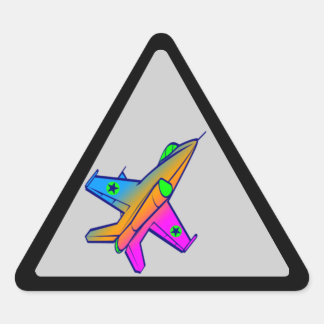 Adesivo Triangular Avião de Caça a Jato Retro Corey Tiger 80s
