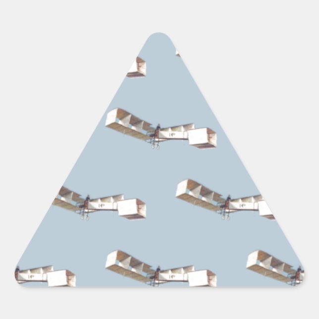 Adesivo Triangular Avião Santos-Dumont 14-Bis (Frente)