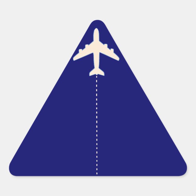 Adesivo Triangular avião viagem com linha pontilhada (Frente)