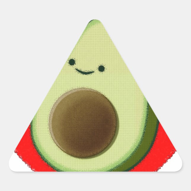 Adesivo Triangular Avocado Bonito No Coração Vermelho (Frente)
