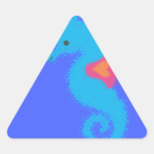 Adesivo Triangular Azul-Cartoon Seacavalo