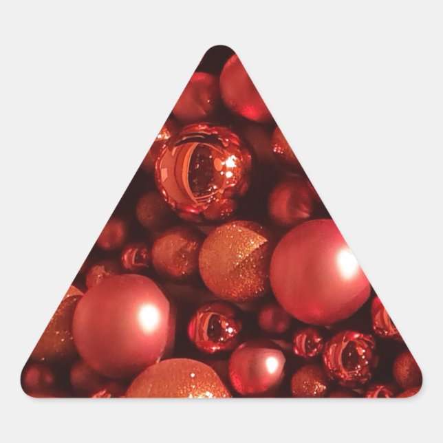 Adesivo Triangular Balas Vermelhas de decoração de Natal (Frente)