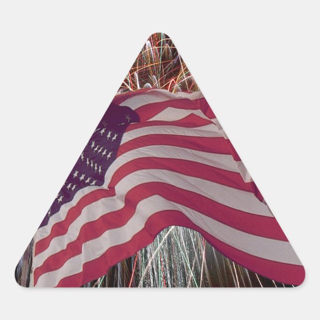 Adesivo Triangular Bandeira Americana e Fireworks (Frente)