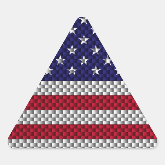 Adesivo Triangular Bandeira Americana em Impressão de Estilo de Fibra (Frente)