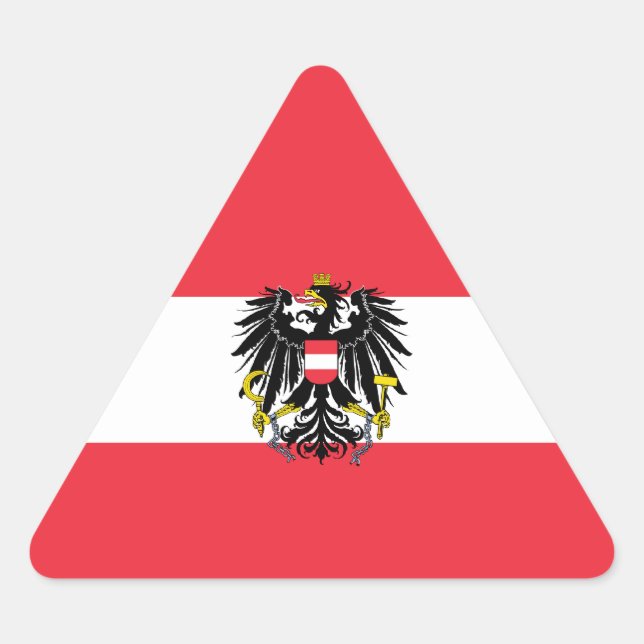 Adesivo Triangular Bandeira Áustria/Áustria (Frente)