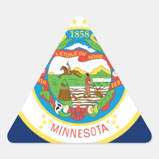 Adesivo Triangular Bandeira Do Minnesota (Frente)