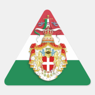 Adesivo Triangular Bandeira italiana com insígnias do reino de Italia