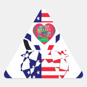 Adesivo Triangular Bandeira Nacional dos EUA Espero Bonito Desenho In