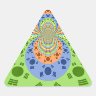 Adesivo Triangular Bandeira Sul-Coreana Inspirou Abstrato Art Impress