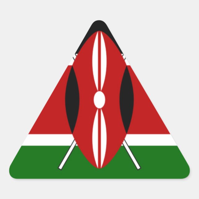 Adesivo Triangular Bandeiras do Kenyan de Kenya (Frente)