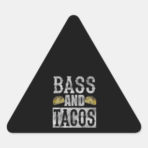 Adesivo Triangular Bass E Tacos Engraçados Taco Bass Guitarra