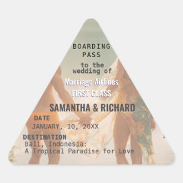 Adesivo Triangular Beach Wedding Boarding Pass Romantic