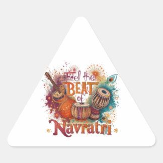 Adesivo Triangular Beats Festivos - Celebração Colorida Navratri Desi