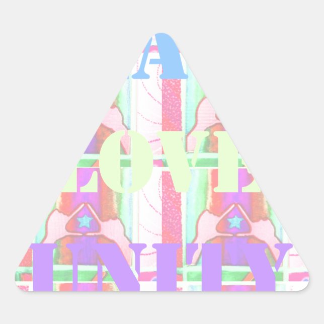 Adesivo Triangular Bebês Crianças Paz Amor Unidade Hakuna Matata desi (Frente)