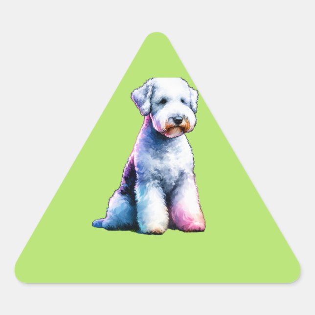 Adesivo Triangular Bedington Terrier Dog (Frente)