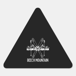 Adesivo Triangular Beech Mountain North Carolina NC Retro Skiing