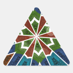 Adesivo Triangular Bela Tendência Têxtil Asiático Design Impressão