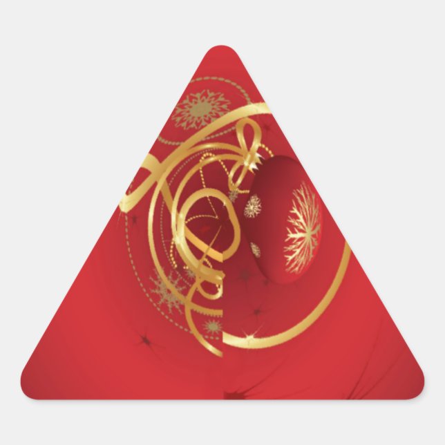 Adesivo Triangular Beliscos de Natal Vermelho têm um belo dia (Frente)