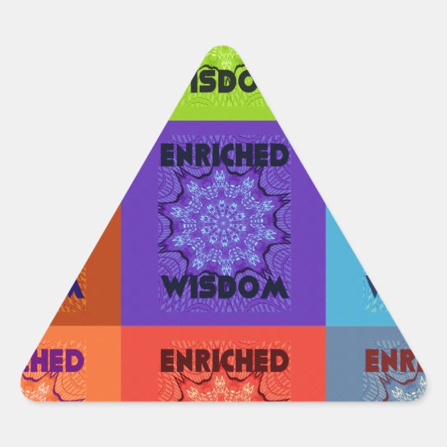 Adesivo Triangular Belo Impressão de arte Pop: Enriquecida (Frente)