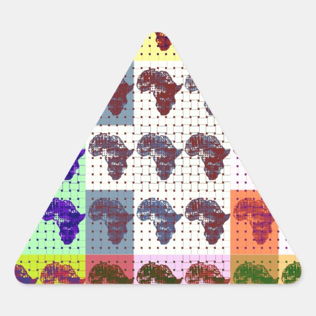 Adesivo Triangular Belo Mapa Africano Marcado por Arte Polar (Frente)