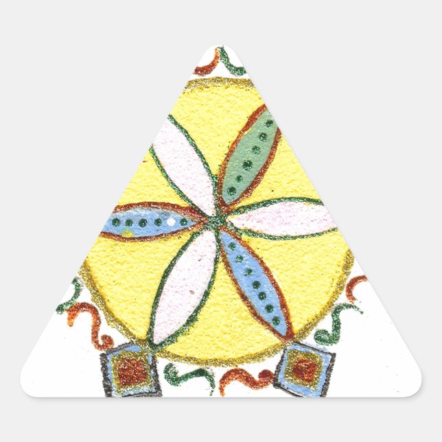 Adesivo Triangular Belo padrão de vetor de estrela inspiracional (Frente)