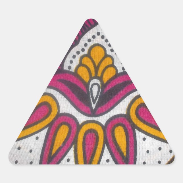 Adesivo Triangular Belo Tecido Africano  Motif Art Impressão (Frente)