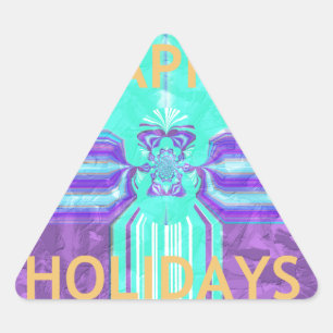 Adesivo Triangular Beloas Férias Felizes Azul Ciano design vetorial