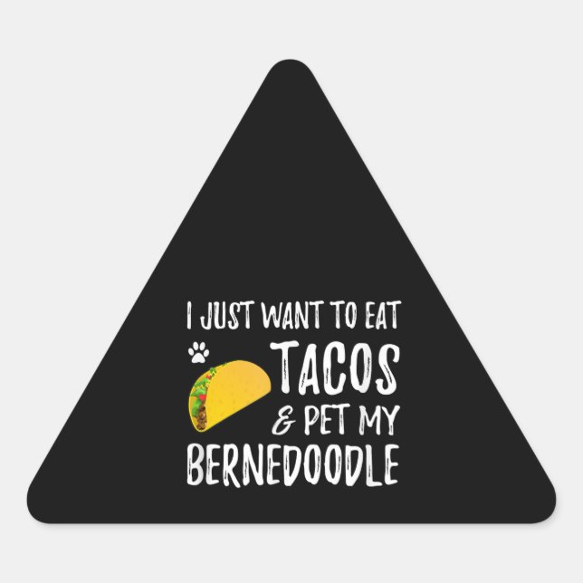 Adesivo Triangular Bernedoodle Taco Lover Cinco De Mayo Cão Mãe (Frente)