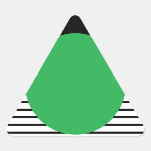 Adesivo Triangular Bloqueio Branco Preto e Círculo Verde