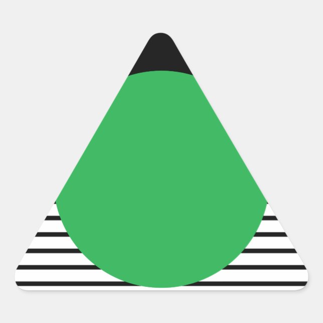Adesivo Triangular Bloqueio Branco Preto e Círculo Verde (Frente)