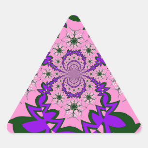 Adesivo Triangular Bonita Bebê Rosa Floral Roxo-Forte Arte-Motif