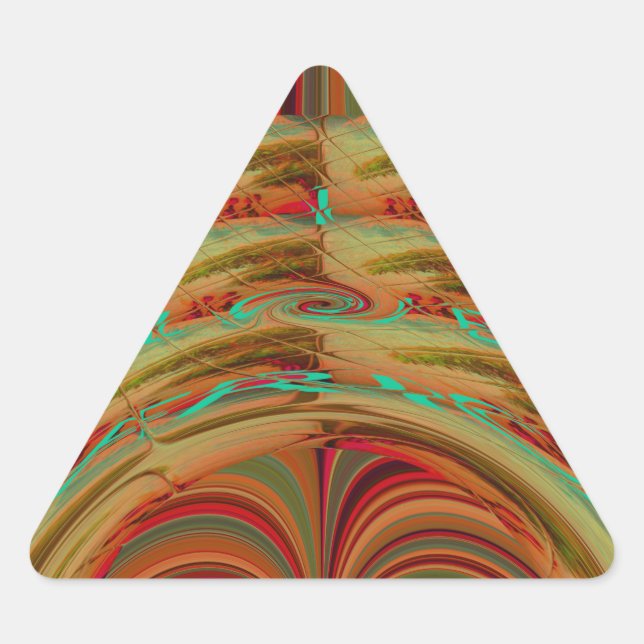 Adesivo Triangular Bonito Ouro Tradicional Africano Brown Motif (Frente)