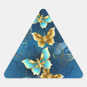 Adesivo Triangular Borboletas ouros