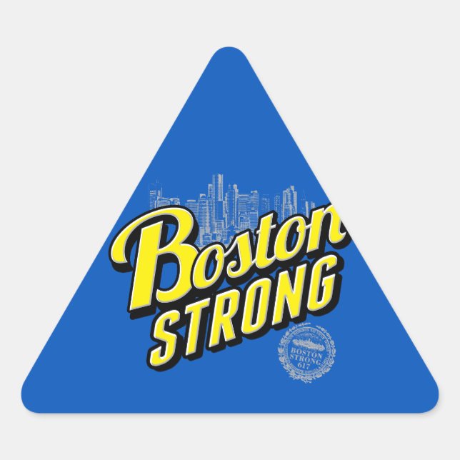 Adesivo Triangular Boston City Strong Lembra de Azul (Frente)