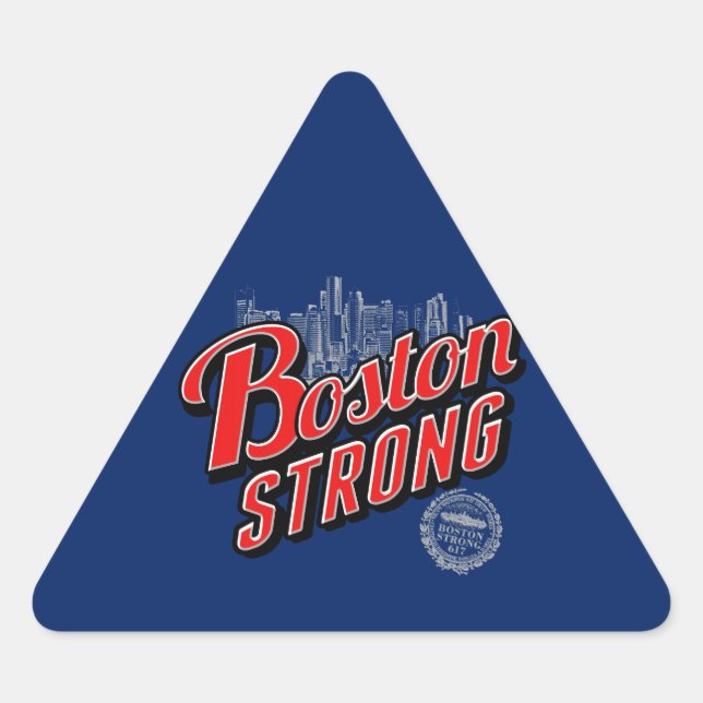 Adesivo Triangular Boston Forte em decoração vermelha e azul (Frente)