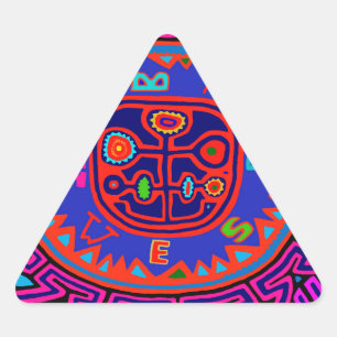 Adesivo Triangular Bússola Mola Indígena Kuna