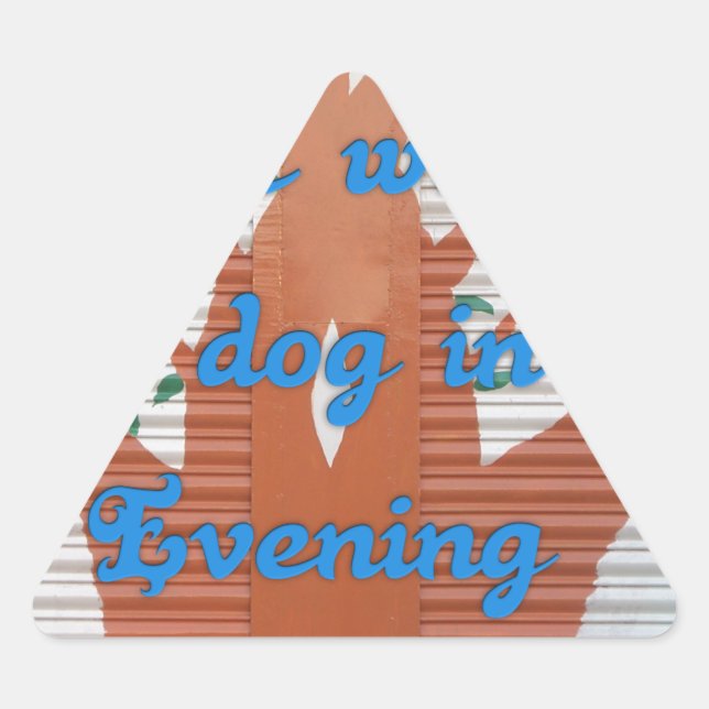 Adesivo Triangular "Cachorro da Noite Caminhando Pão" - Odeio Caminha (Frente)