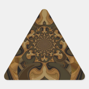 Adesivo Triangular Café Marrom Fluido Arte de Caleidoscópio Impressão