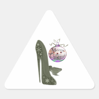 Adesivo Triangular Calçado Stiletto de Natal e Presentes de Arte Borr
