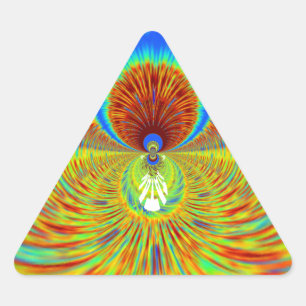 Adesivo Triangular Caleidoscópio Colorido Impressão de Arte